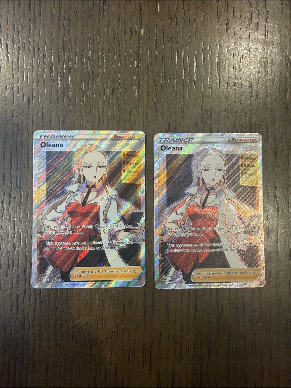 Oleana Full Art Trainer Pokémon Card - Holofoil (191/192) (Pair) Mint RebelClash